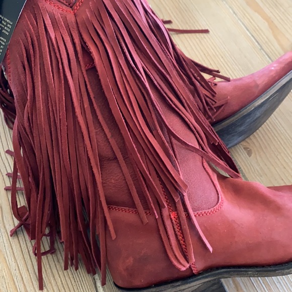 Liberty Black Vegas Fringe Boots Rojo LB71124  6 - Picture 11 of 12